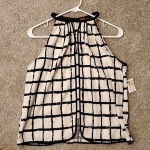 Halter Neckline Tank Black/White NWT